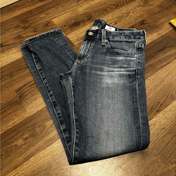 Ag Adriano Goldschmied Classic Blue Jeans basic denim size 25 relaxed skinny - Picture 10 of 12